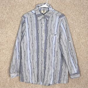 Imperfect Koch women’s long sleeve button down shirt textured cotton blend large